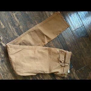Frame straight leg camel jeans